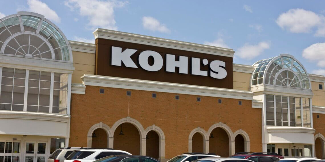 Exterior view of a Kohl's retail store featuring the store's name prominently displayed.