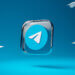 Telegram logo featuring a paper plane icon on a blue background with paper planes in motion.