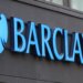 Blue Barclays logo displayed on a building exterior with a shield emblem.
