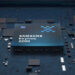 Samsung Exynos 2200 chipset displayed on a circuit board with various components.