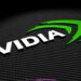 NVIDIA logo displayed prominently on a textured black background with green accents.