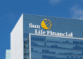 Sun Life Financial logo displayed on the exterior of a modern glass building.