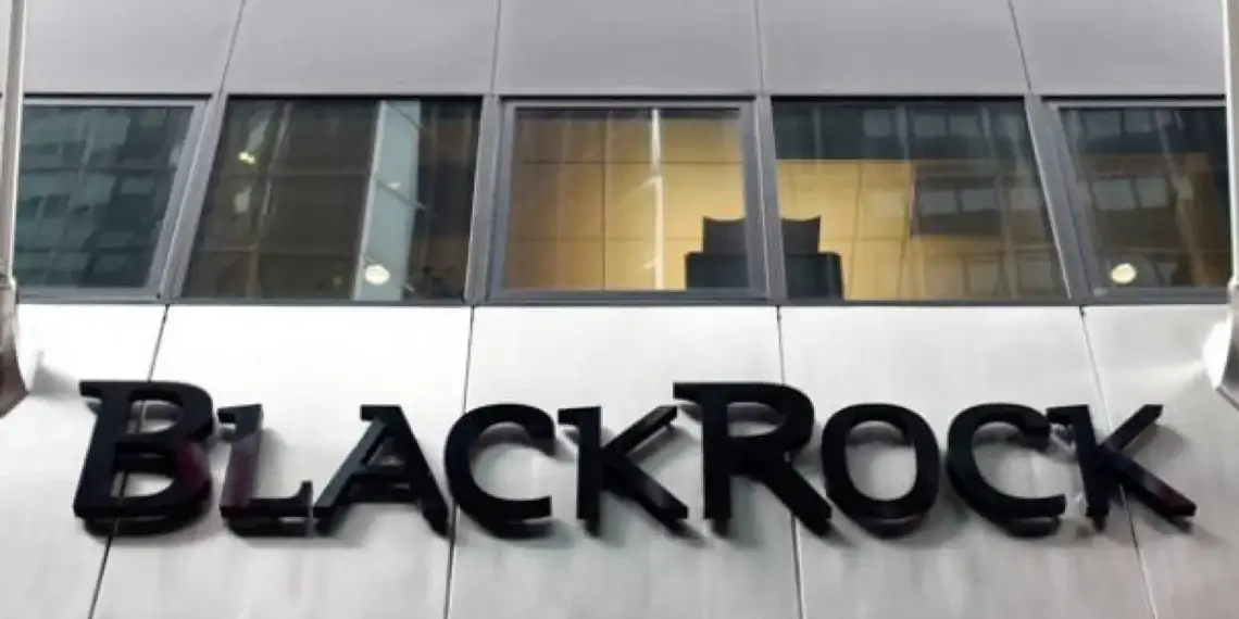BlackRock company name displayed on the exterior of a building in bold letters.