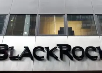 BlackRock company name displayed on the exterior of a building in bold letters.